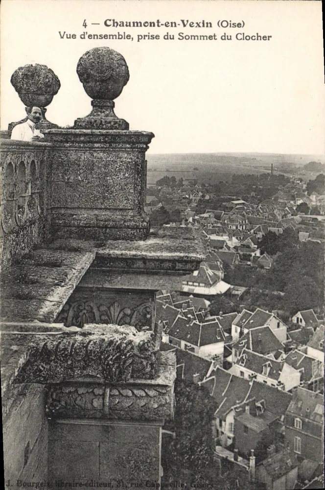 Chaumont-en-Vexin (Oise) — Überblick vom Gipfel der Kirchturms — J. Bourgeit, Verlag, rue Cappécille, Cisors - Vorderseite
