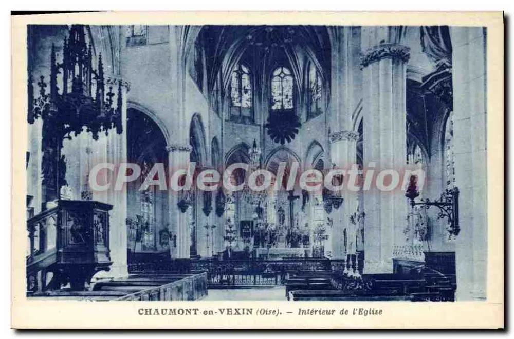 Chaumont-en-Vexin (Oise) — Interior da Igreja — Foto-Edição Domont - Frente