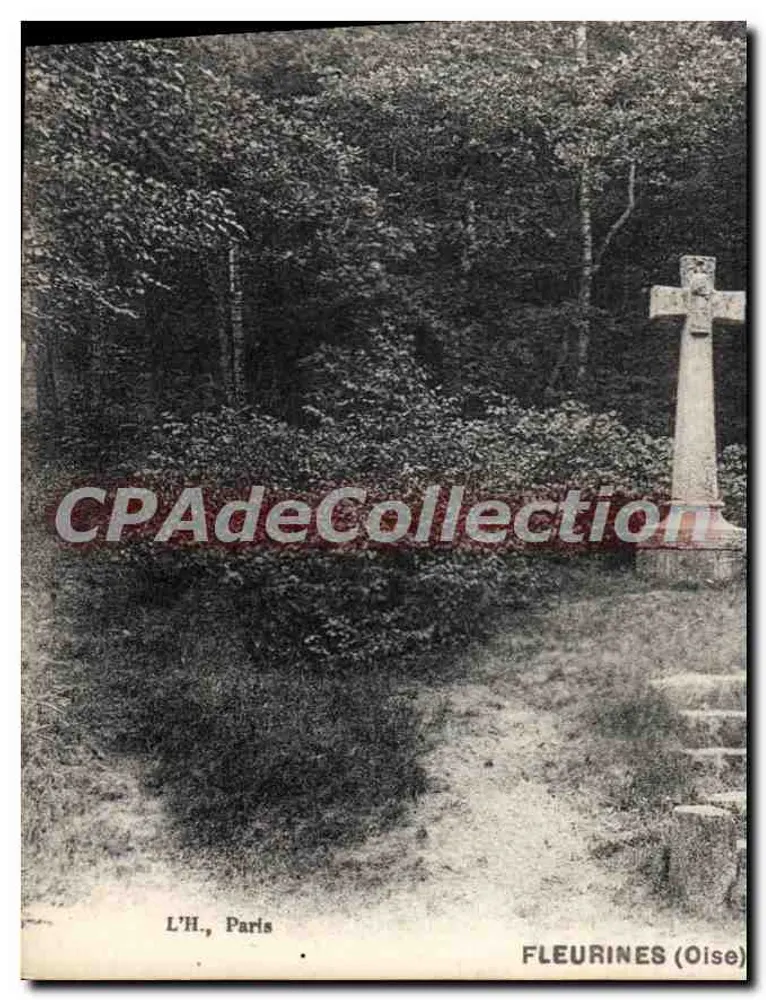 Fleurines (Oise) — Cruz de cemitério em um parque — L'H., Paris - Frente