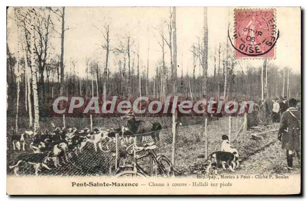 Pont-Sainte-Maxence — Jagd zu Fuß — Hallali zu Fuß — Druck Morieu & Pont — Cliché P. Boulet - Vorderseite