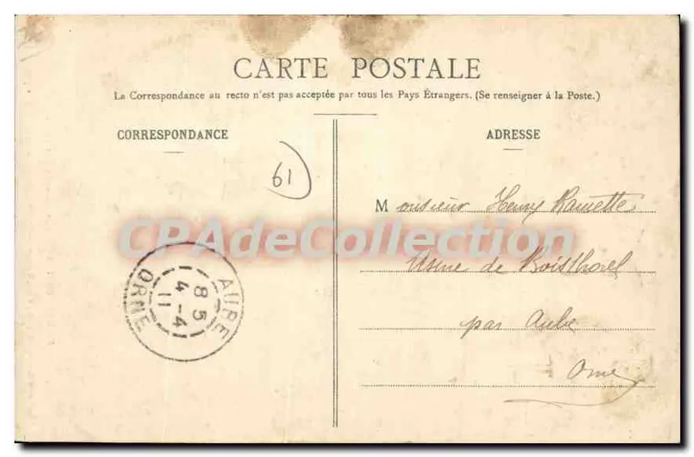 La Grande Trappe (Orne) — O Refeitório — Coleção E. Pasquis, fot., em Laigle (Orne) — N° 690 (Nova Coleção de 25 sujeitos) - Verso