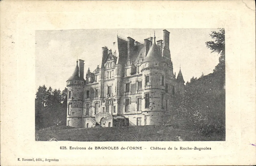 Château de la Roche-Bagnoles — Environs de Bagnoles-de-l'Orne — E. Roussel, édit., Argentan - Recto
