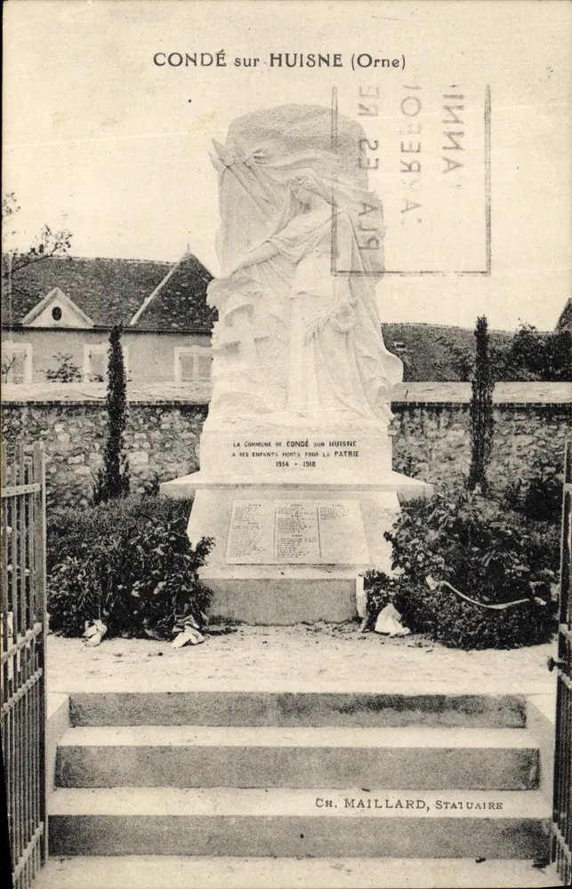 Monument aos filhos mortos pela pátria — Condé-sur-Huisne (Orne) — Ch. Maillard, escultor - Frente