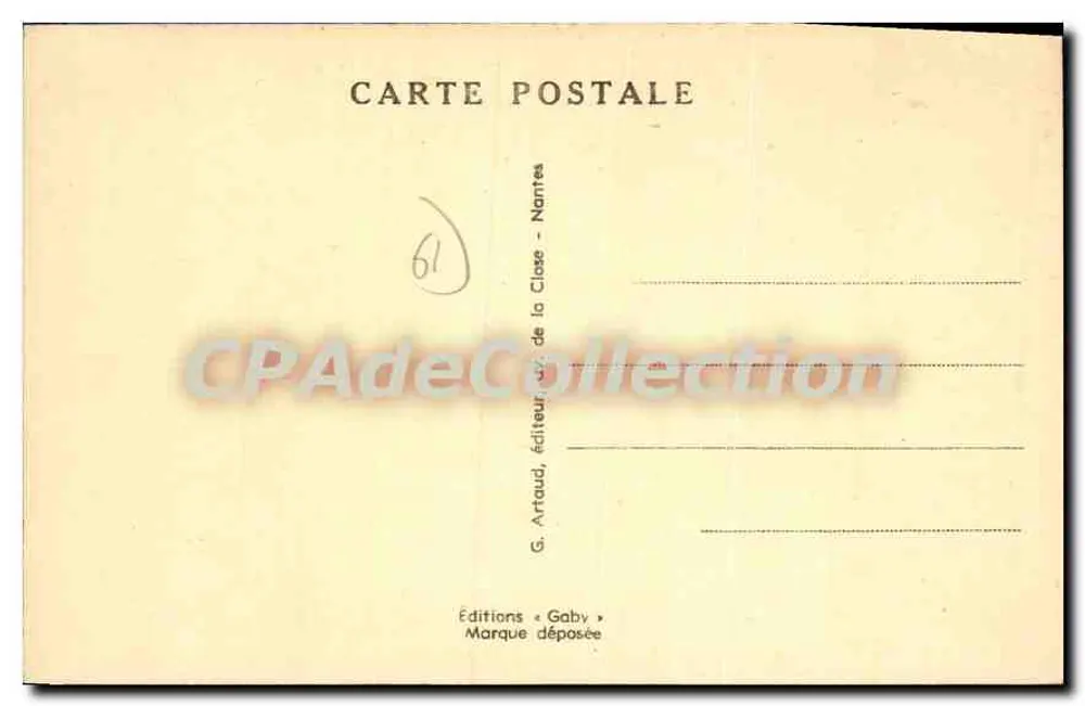 Domfront (Orne) — Rue Saint-Julien, im Hintergrund die Kirche — Saby, Nr. 55 - Rückseite