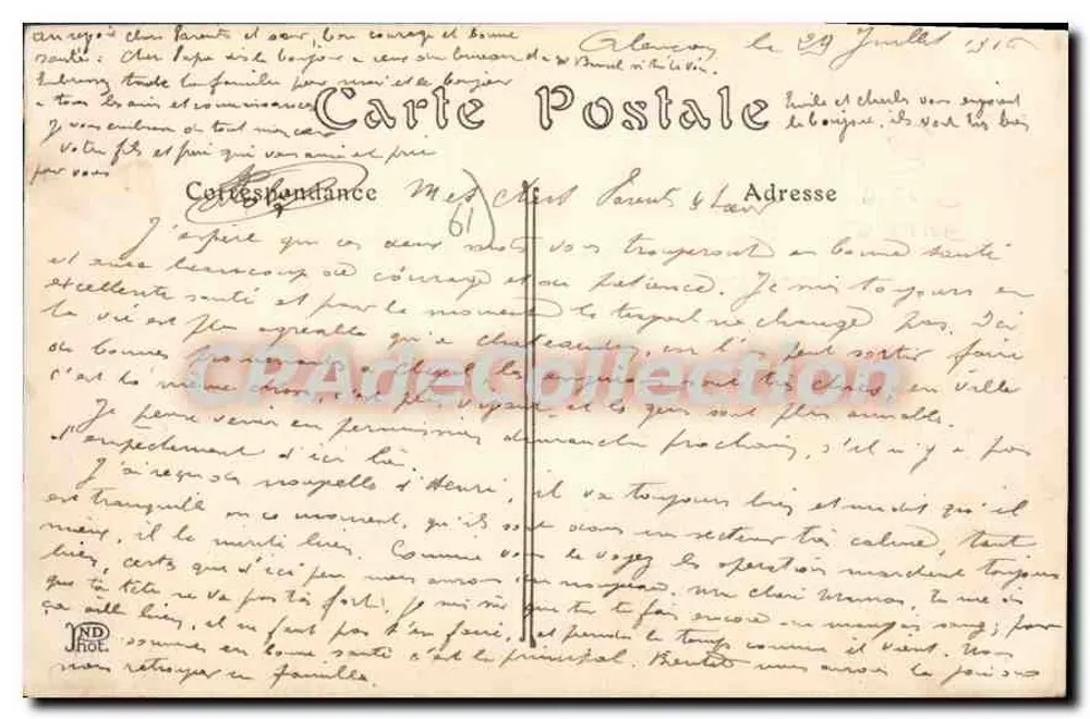 Alençon — O Bairro Valazé, Cavalaria — ND. Fot. - Verso