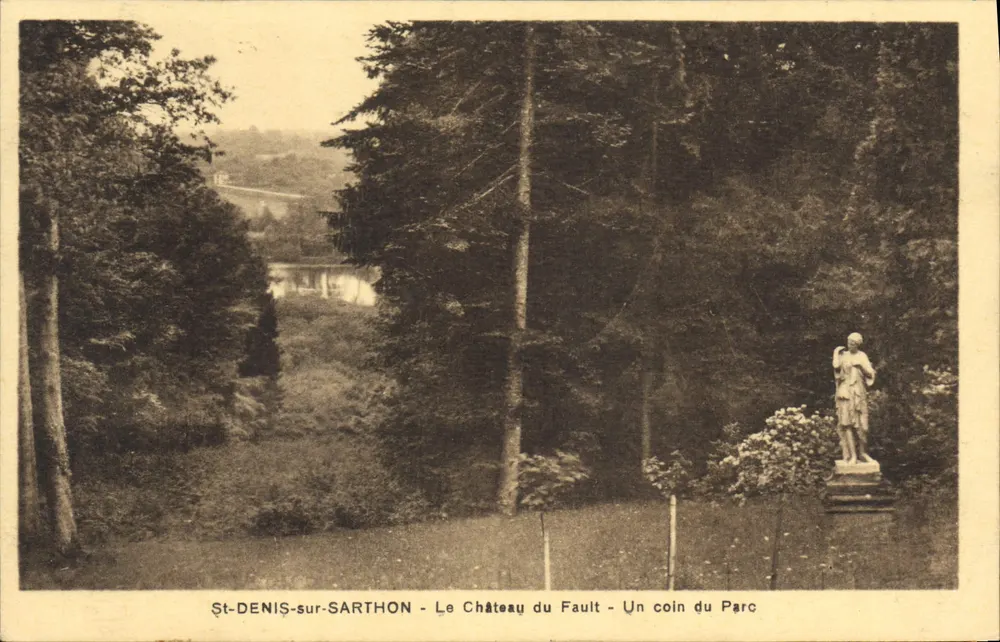 St-DENIS-sur-SARTHON - Schloss Fault - Ein Teil des Parks - Vorderseite