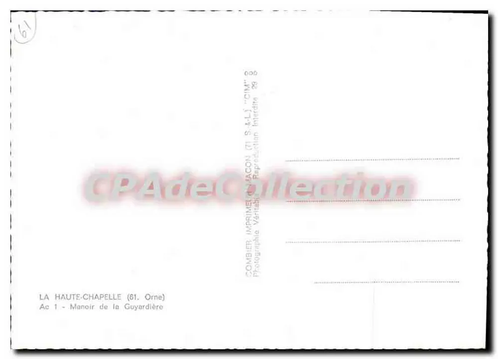 Manoir de la Guyardière — La Haute-Chapelle (61, Orne) — Cim - Verso