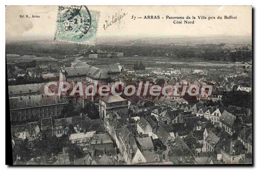 Arras — Panorama der Stadt vom Glockenturm, Nordseite — Victoria, n° 57 - Vorderseite