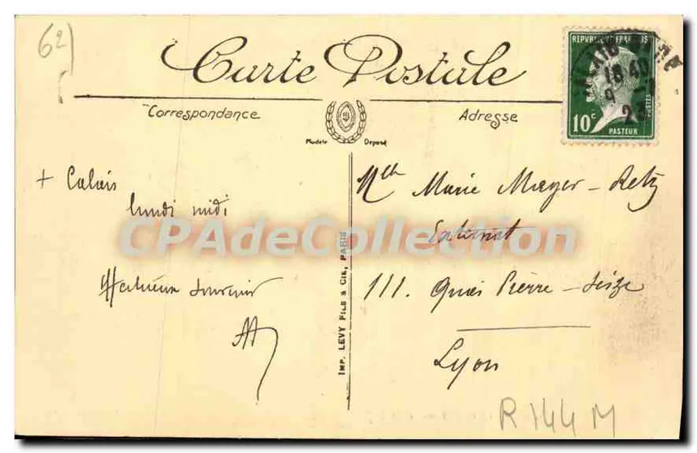 Calais — A Praça das Armas e o Sino — Edição especial Alard-Pottier - Verso