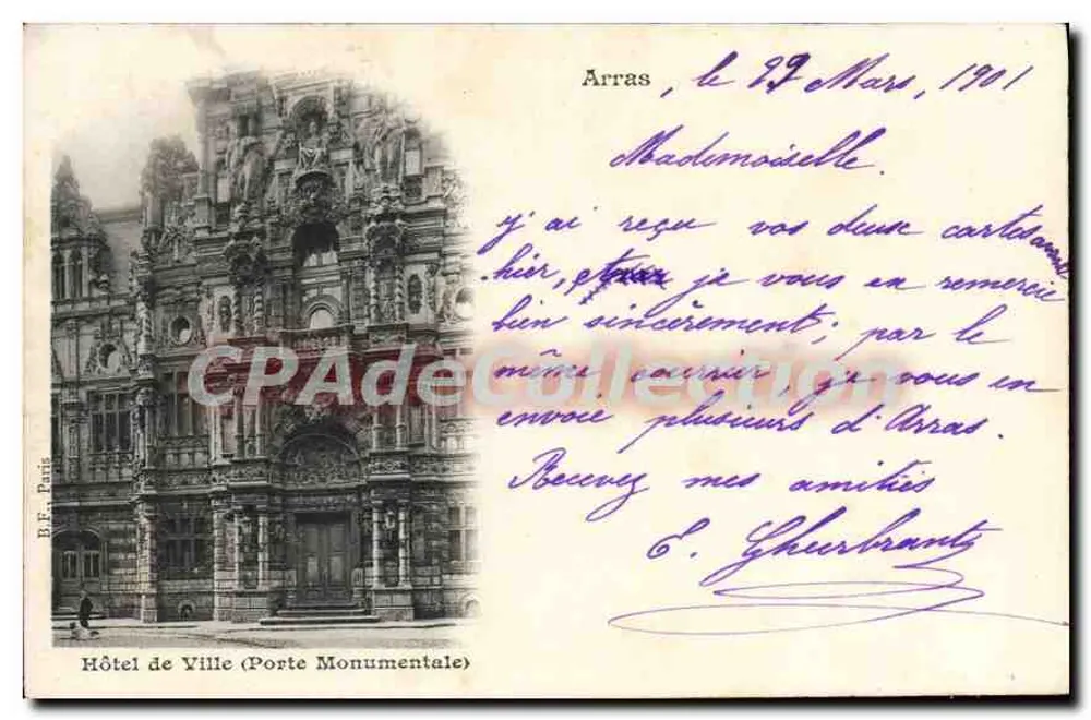 Stadthaus (Monumentaltor) — Arras — E.F. Paris - Vorderseite