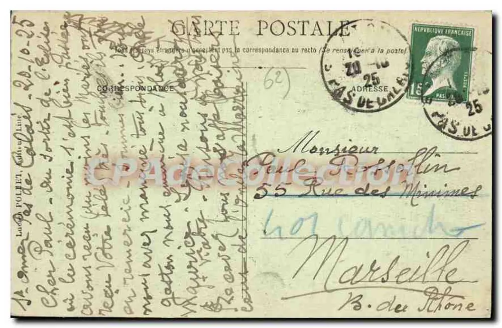 St-OMER - O Hotel de Ville — L.P. 16 — Editor desconhecido - Verso