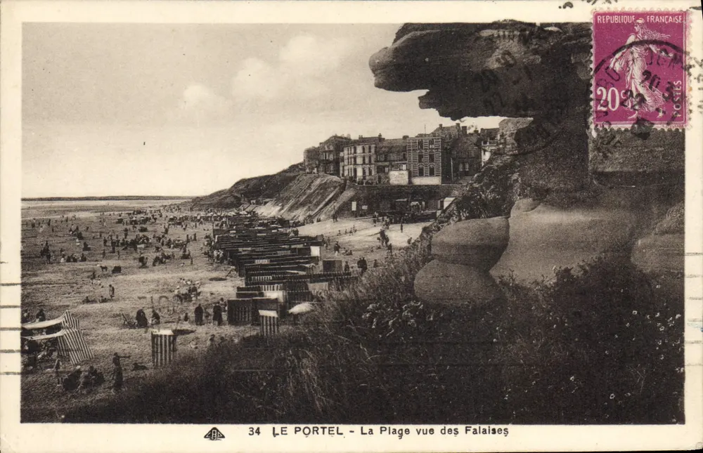 Le Portel - Blick auf den Strand von den Klippen — Edition du Grand Bazar Portelois, Nr. 34 - Vorderseite