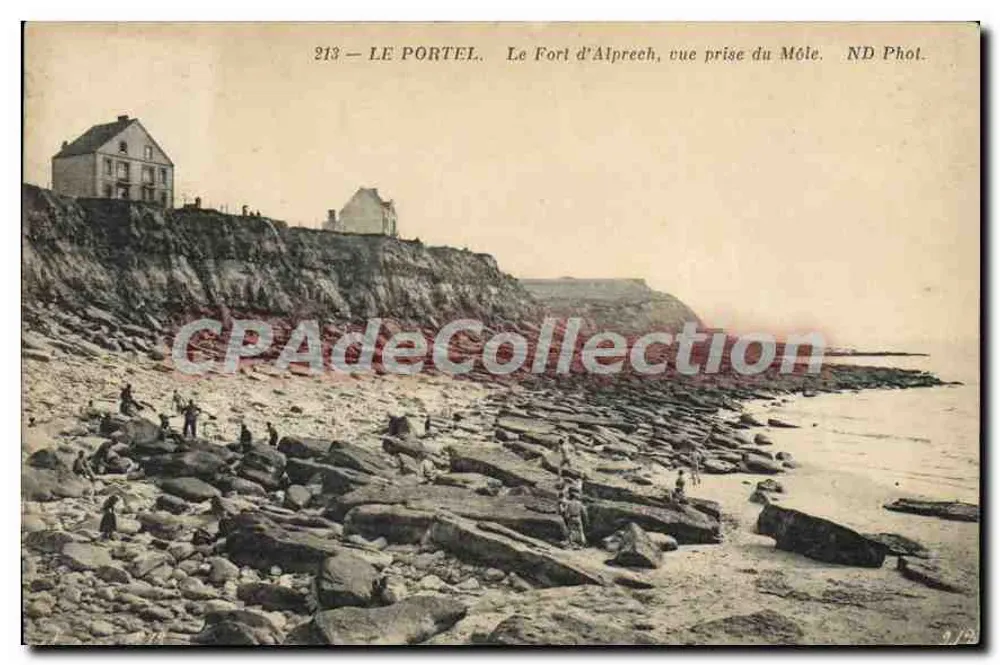 Le Portel — O Forte d'Alprech, vista tirada do Môle — ND Phot. - Frente