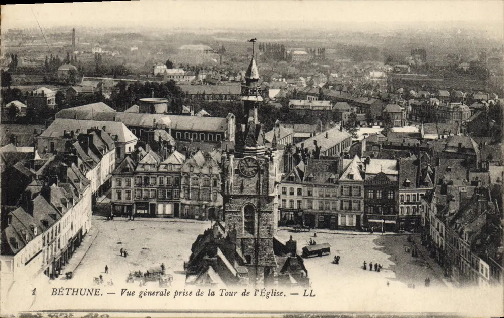 Béthune — Allgemeiner Blick vom Turm der Kirche — LL - Vorderseite