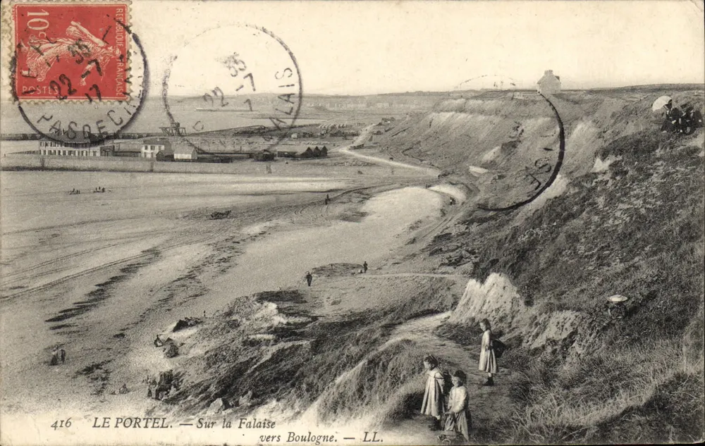 Le Portel — Blick auf die Klippe in Richtung Boulogne — LL. — n°416 - Vorderseite