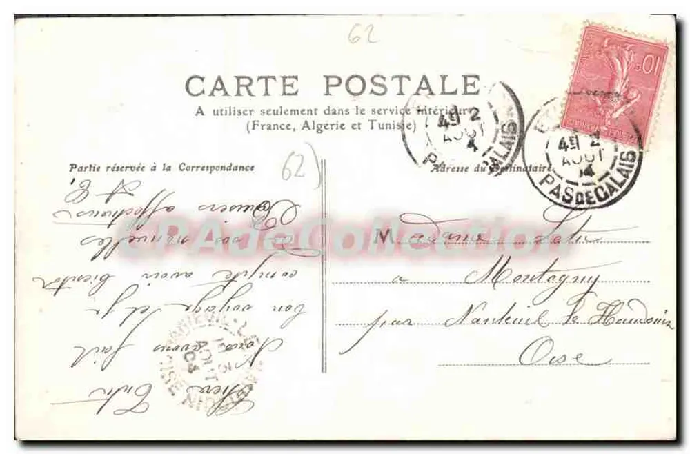Le Touquet, o Castelo — Pas-de-Calais — editor MTLE n°62 - Verso