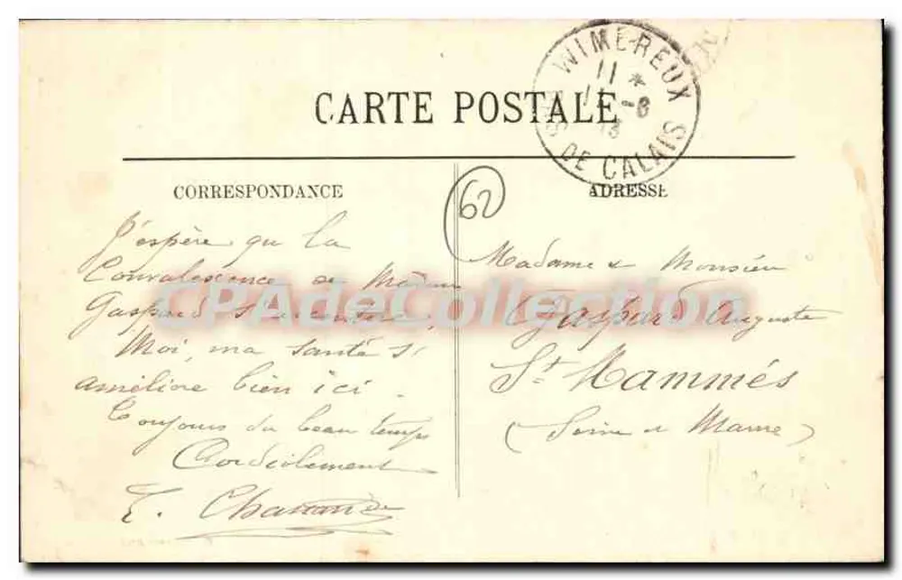Wimereux — Círculo dos Estrangeiros — H. C. - Verso