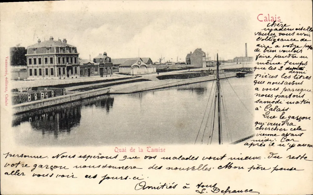 Quai de la Tamise — Calais — editor Vaussoun, Calais - Frente
