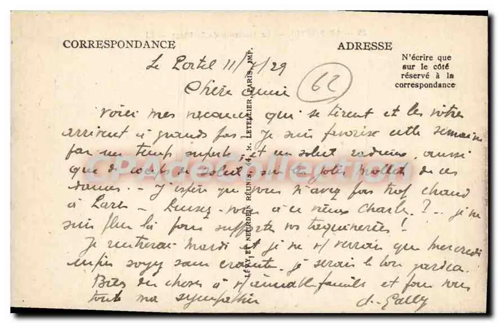 Le Portel — A Descida da Praia — LL - Verso