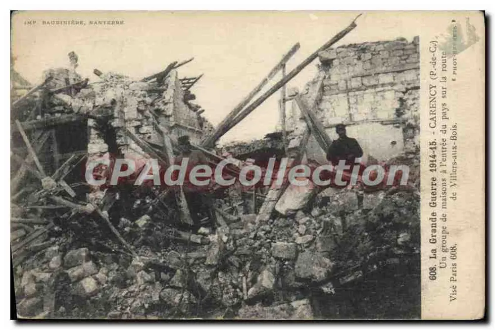 Zerstörungen in Villers-aux-Bois — Frankreich — IMP. BAUDINIÈRE, BANTERME, n°608 - Vorderseite