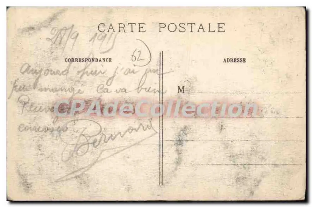 Zerstörungen in Villers-aux-Bois — Frankreich — IMP. BAUDINIÈRE, BANTERME, n°608 - Rückseite