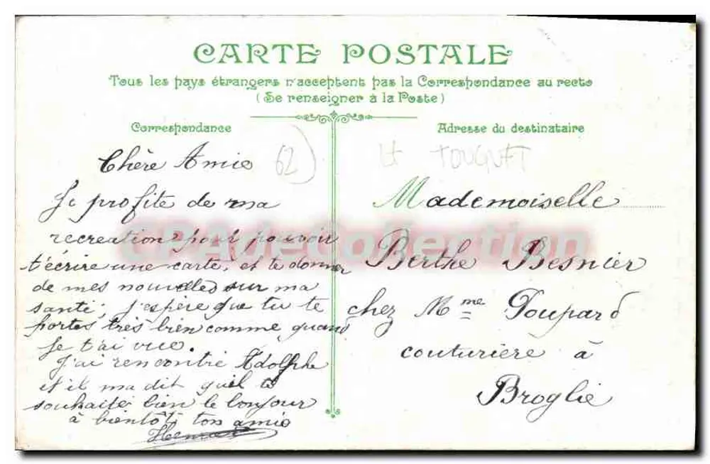 Paris-Plage - Boulevard da Mar — editor Bretonne 1909, n°5 - Verso