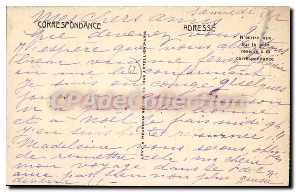 Wimereux — La Rue Carnot und das Hôtel des Bains — LL - Rückseite