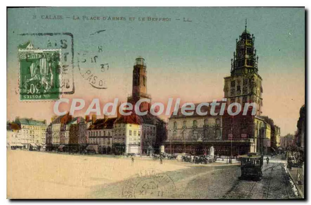 Calais — A Place d'Armes e o Sino — LL - Frente