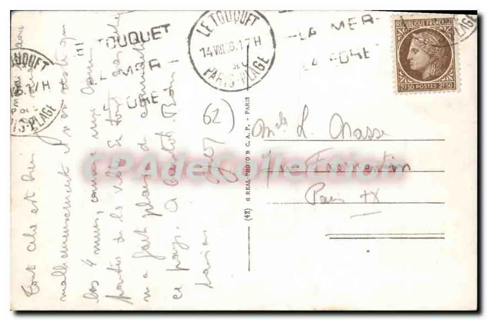Le Touquet — Aufnahme aus der Luft über das Royal Picardy — LL. — n° 319 - Rückseite
