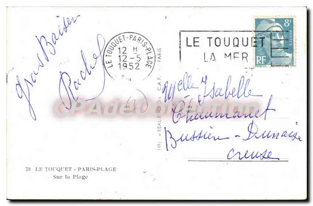 Praia de Le Touquet — O Mar — editor C.A.P. n°78 - Verso