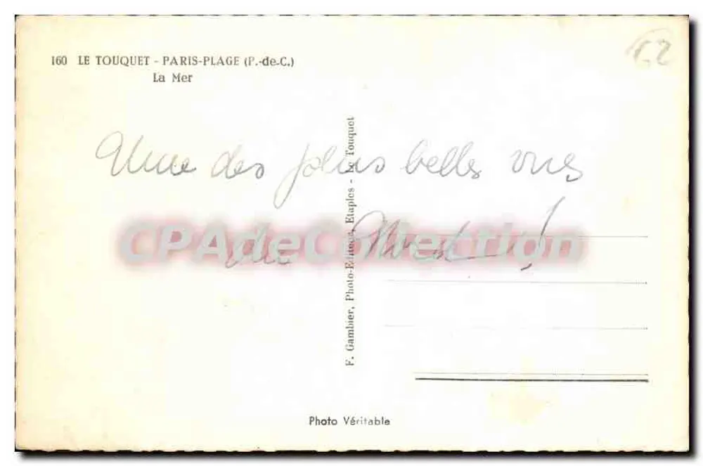 Le Touquet - Paris-Plage — Il Mare — Foto Editore P. Gambier - Verso