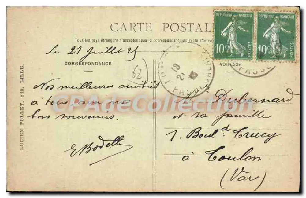 Calais - Hotel de Ville — L.P. 1 — editor L.P. 1 - Verso