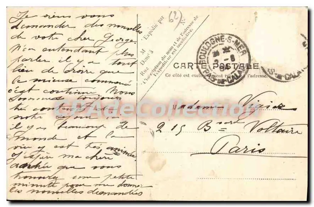 Boulogne-sur-Mer — Allgemeine Ansicht vom Pier — V.B. Paris, Nr. 21 - Rückseite