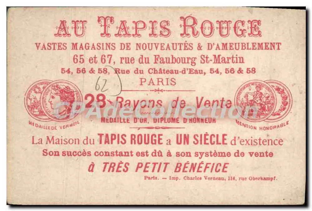 Boulogne — Das Casino, die Place und die Jetées — Au Tapis Rouge - Rückseite