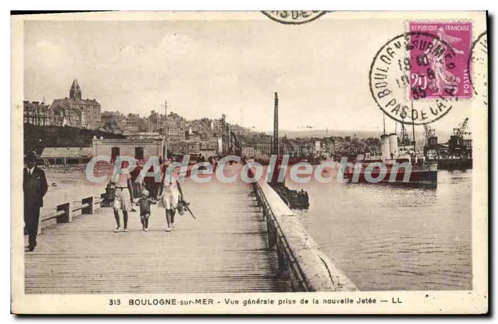 BOULOGNE-sur-MER — Allgemeiner Blick vom neuen Kai aus — LL n°313 - Vorderseite