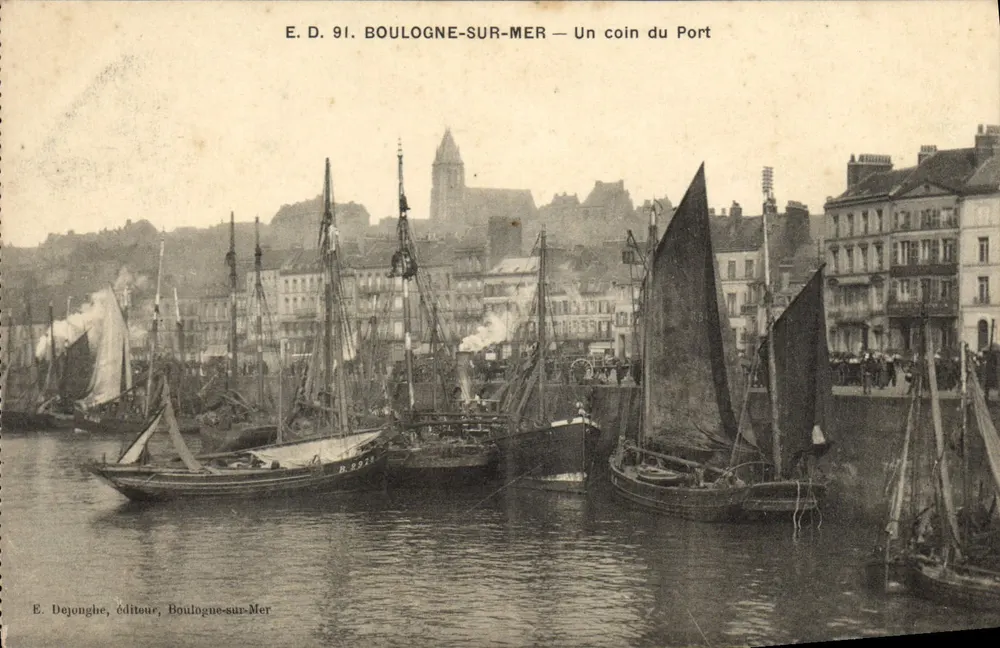 Boulogne-sur-Mer — Ein Stück des Hafens — E. Dejonghe, Verlag - Vorderseite