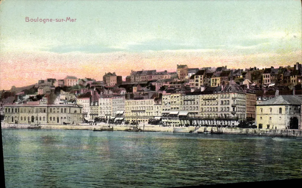 Boulogne-sur-Mer — vista do porto e dos cais — editor desconhecido, número de série 62 - Frente