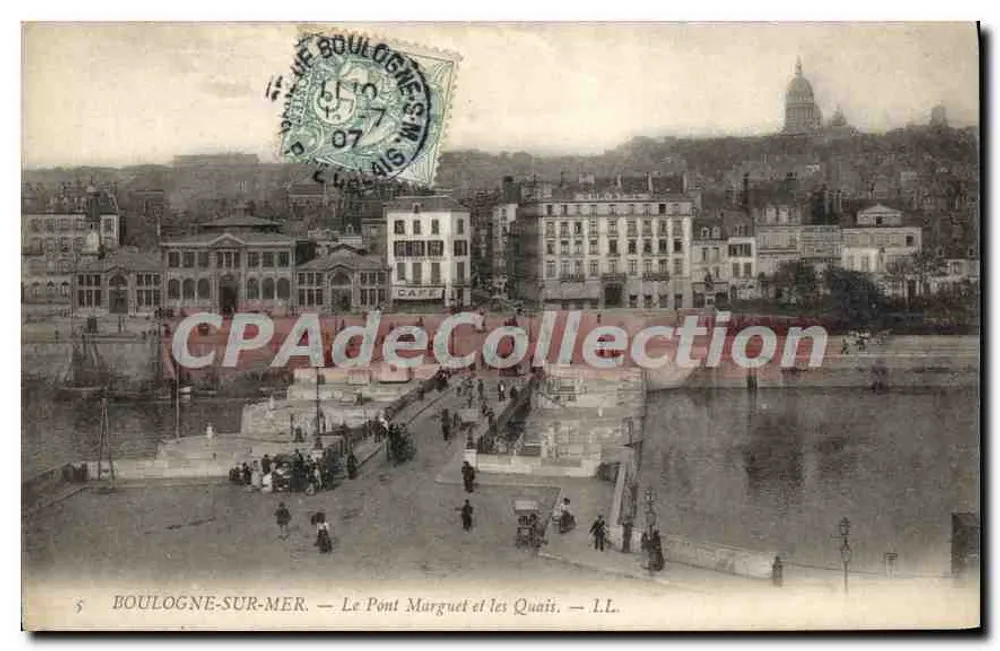 Boulogne-sur-Mer — Pont Marguet und die Quais — LL. - Vorderseite