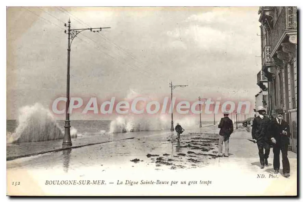 BOULOGNE-SUR-MER — Die Digue Sainte-Beuve bei stürmischem Wetter — ND. Phot. - Vorderseite