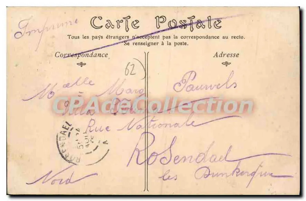 BOULOGNE-SUR-MER — Abfahrt eines englischen Dampfers — N.B. Vien - Rückseite