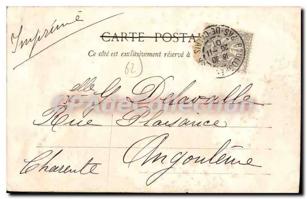 Boulogne-sur-Mer-Fischerfrau — A. Lernier, Foto von A. Lernier, Boulogne-sur-Mer - Rückseite