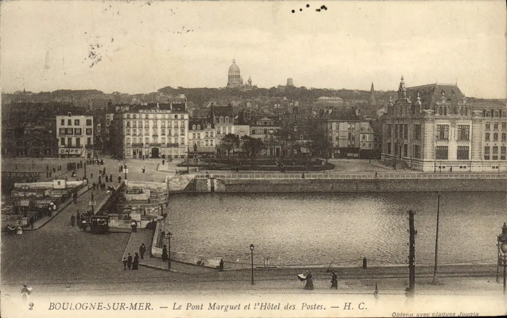 Boulogne-sur-Mer — Pont Marguet und Posthotel — H. C. - Vorderseite