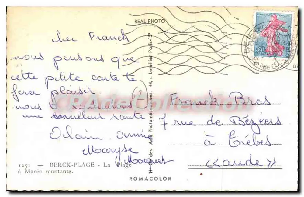 Berck-Plage - A praia — editor Cap, n° 1251 - Verso