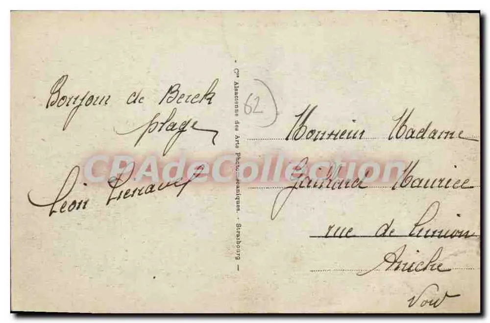 Berck-Plage - A maré baixa — editor anônimo, n° 45 - Verso