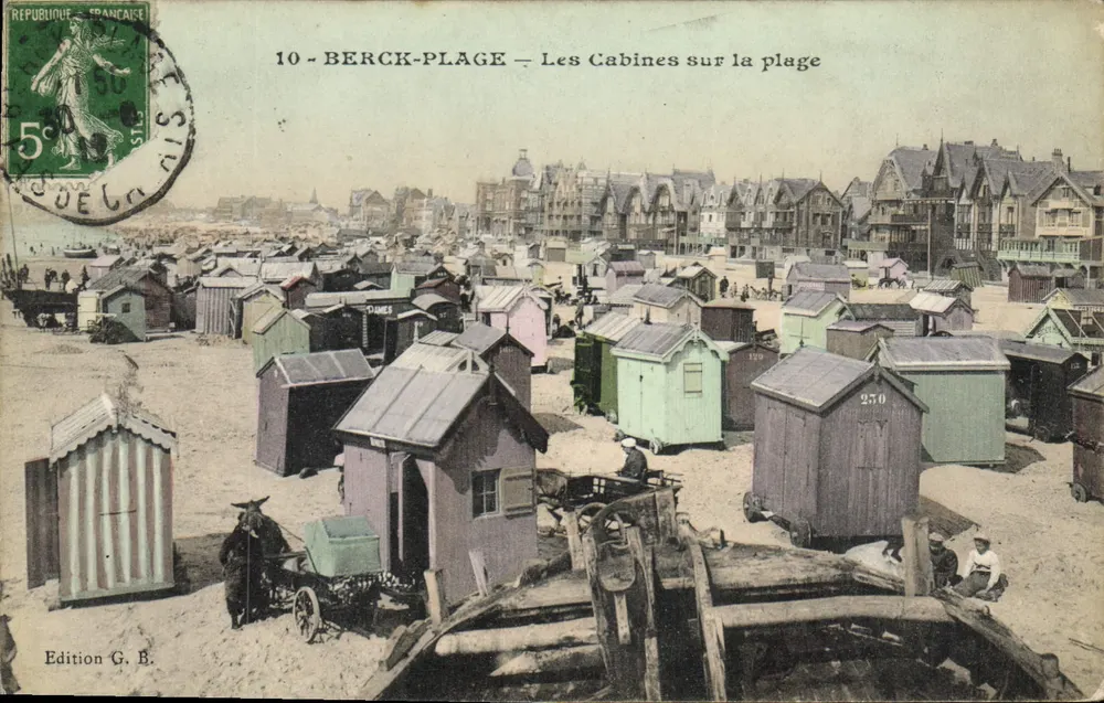 Berck-Plage — As Cabines na Praia — Edição G. B. - Frente
