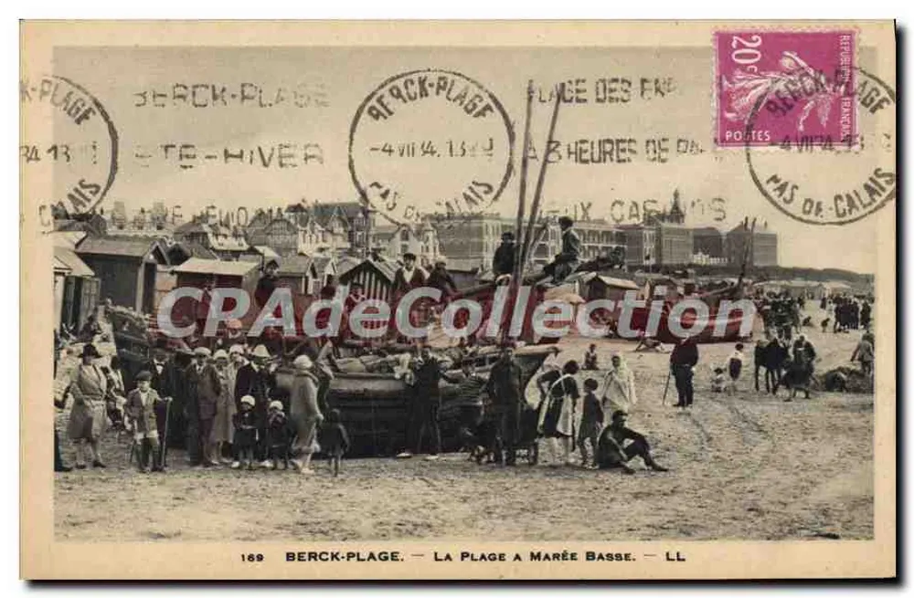 Berck-Plage — A Praia com Maré Baixa — LL n°169 - Frente