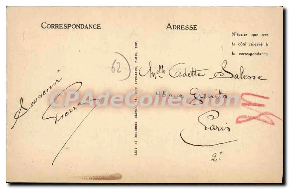 Berck-Plage — A Praia com Maré Baixa — LL n°169 - Verso