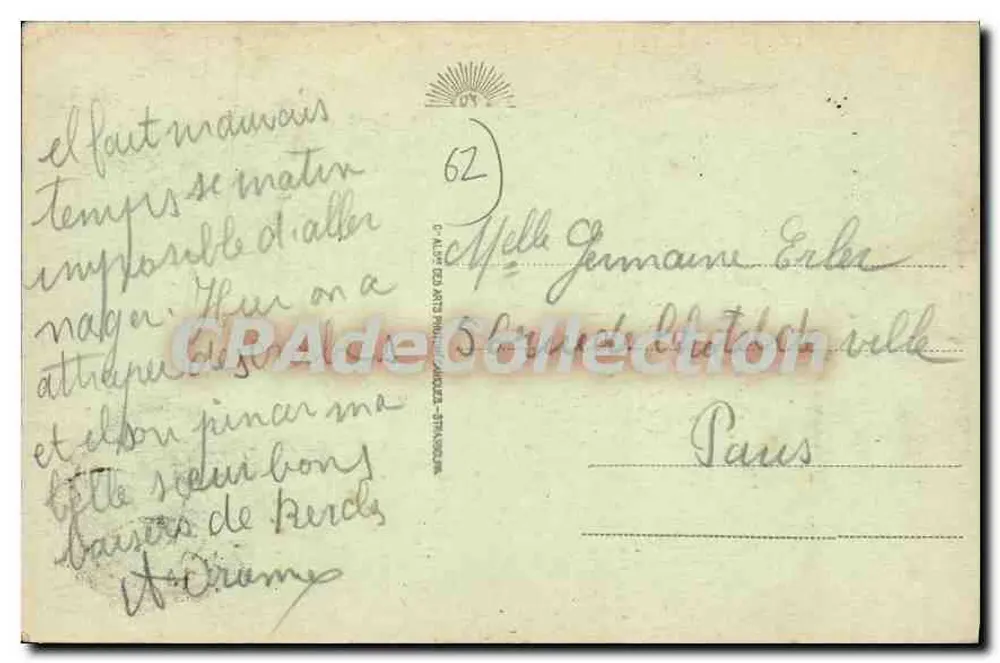 Berck-Plage - Die Villen der Esplanade und der Strand, Ansicht aus der Ferne - Rückseite