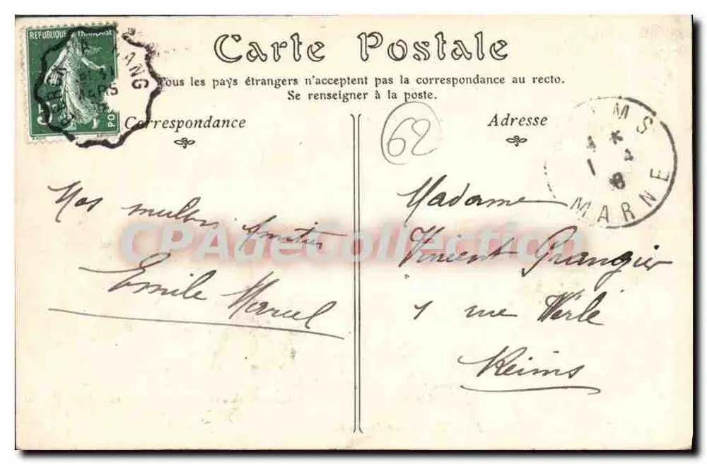 Berck-Plage — A Praia com Maré Baixa — Librairie-Papeterie Carnot, rue Carnot - Verso