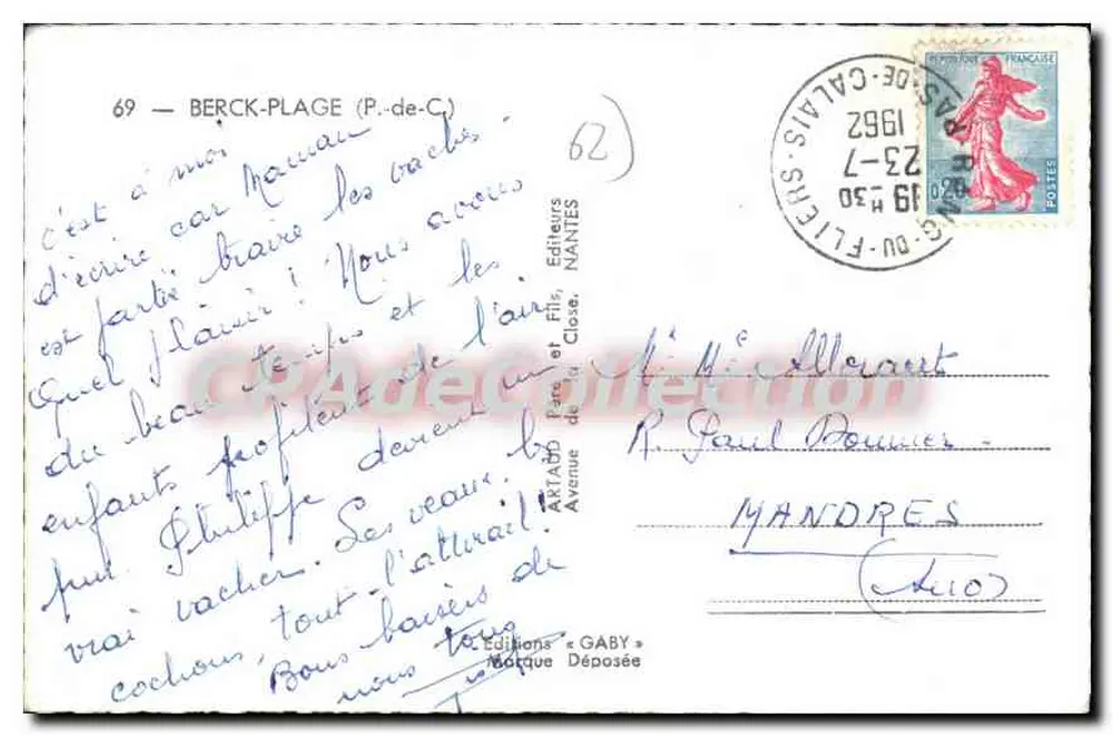 Notre-Dame des Sables — estátua de Jesus nas dunas — Éditions Gaby - Verso
